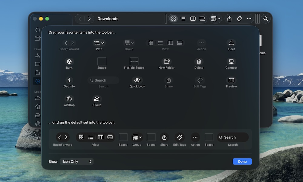 Customize Finder toolbar Mac