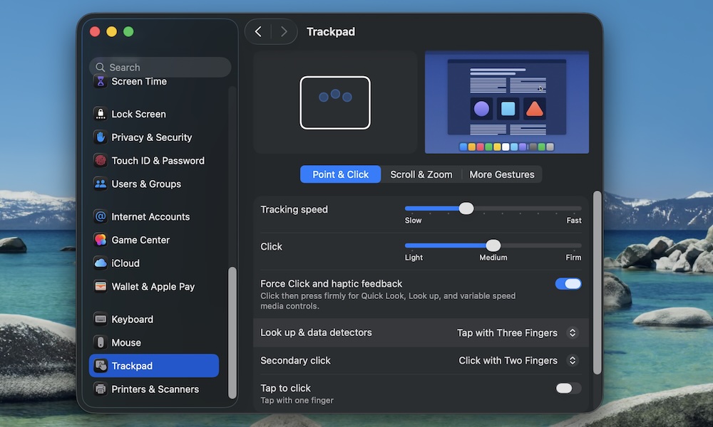 Customize Trackpad on Mac