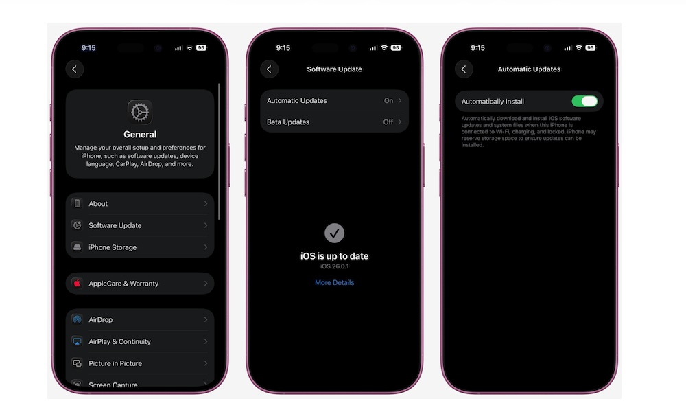 Enable Automatic Updates iPhone