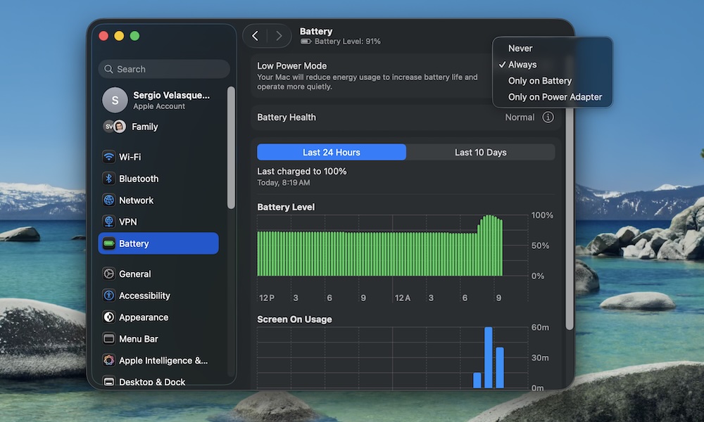 Low Power Mode on Mac