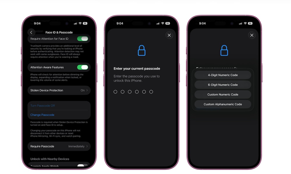 Set an Alphanumeric Code on iPhone