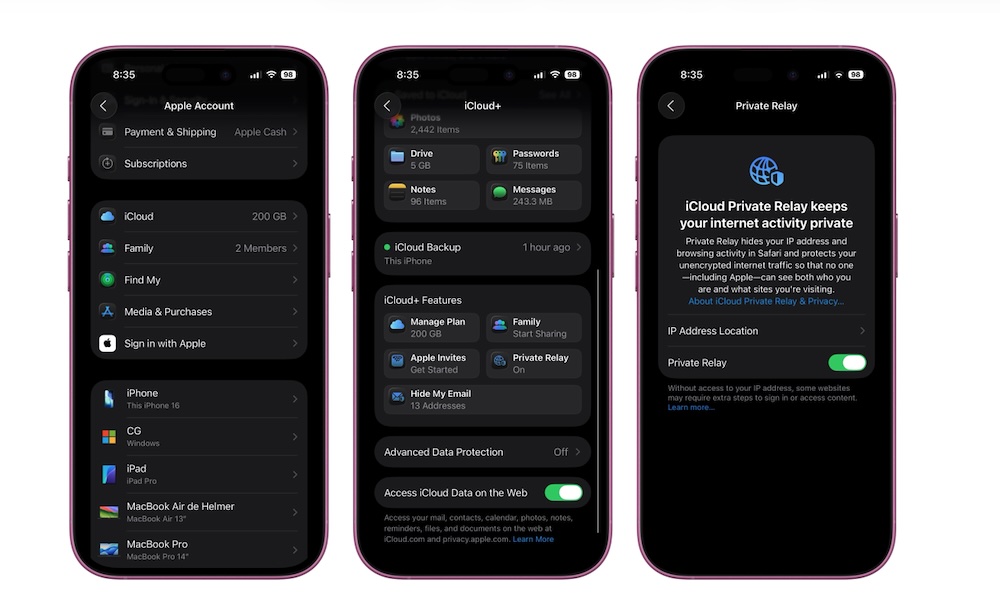 Turn on iCloud Private Relay iPhone