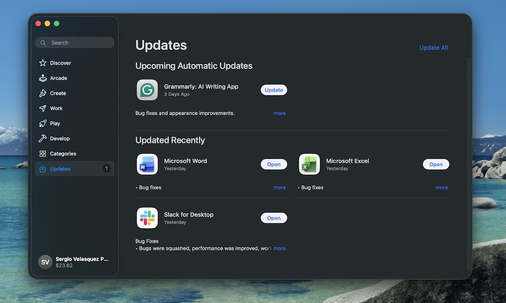 Update apps on Mac