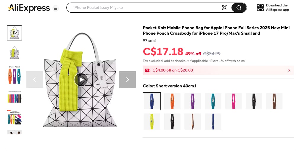 iPhone Pocket knockoff Ali Express