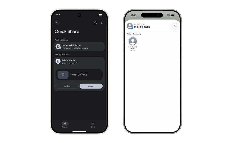 iPhone to Pixel Quick Share AirDrop
