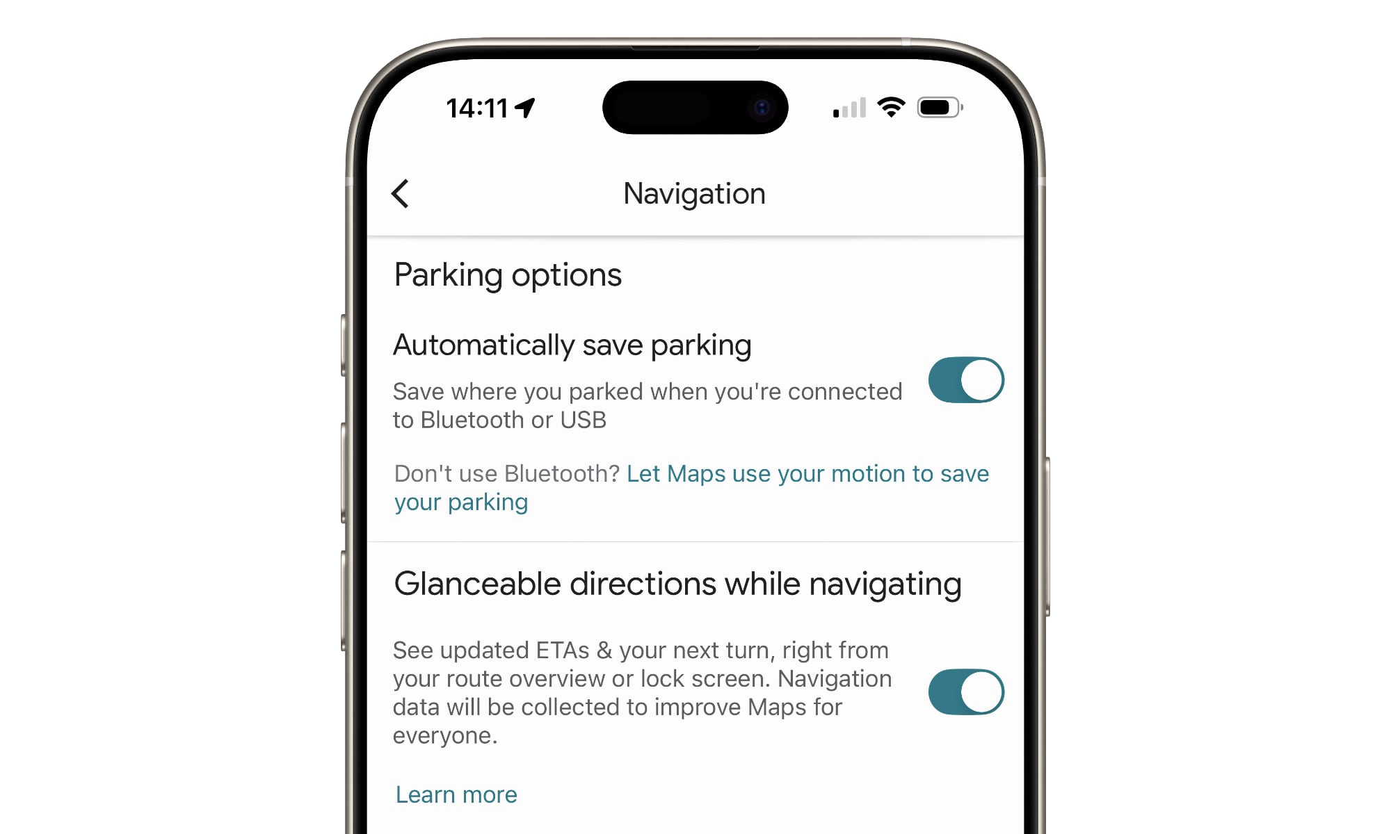 Google Maps automatically save parking Dec 2025