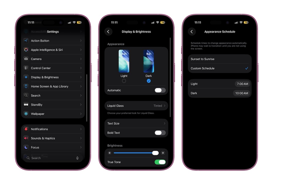 Set Dark Mode on iPhone