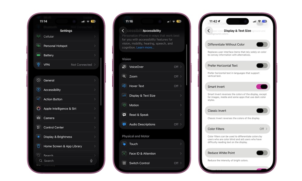 Smart Invert on iPhone