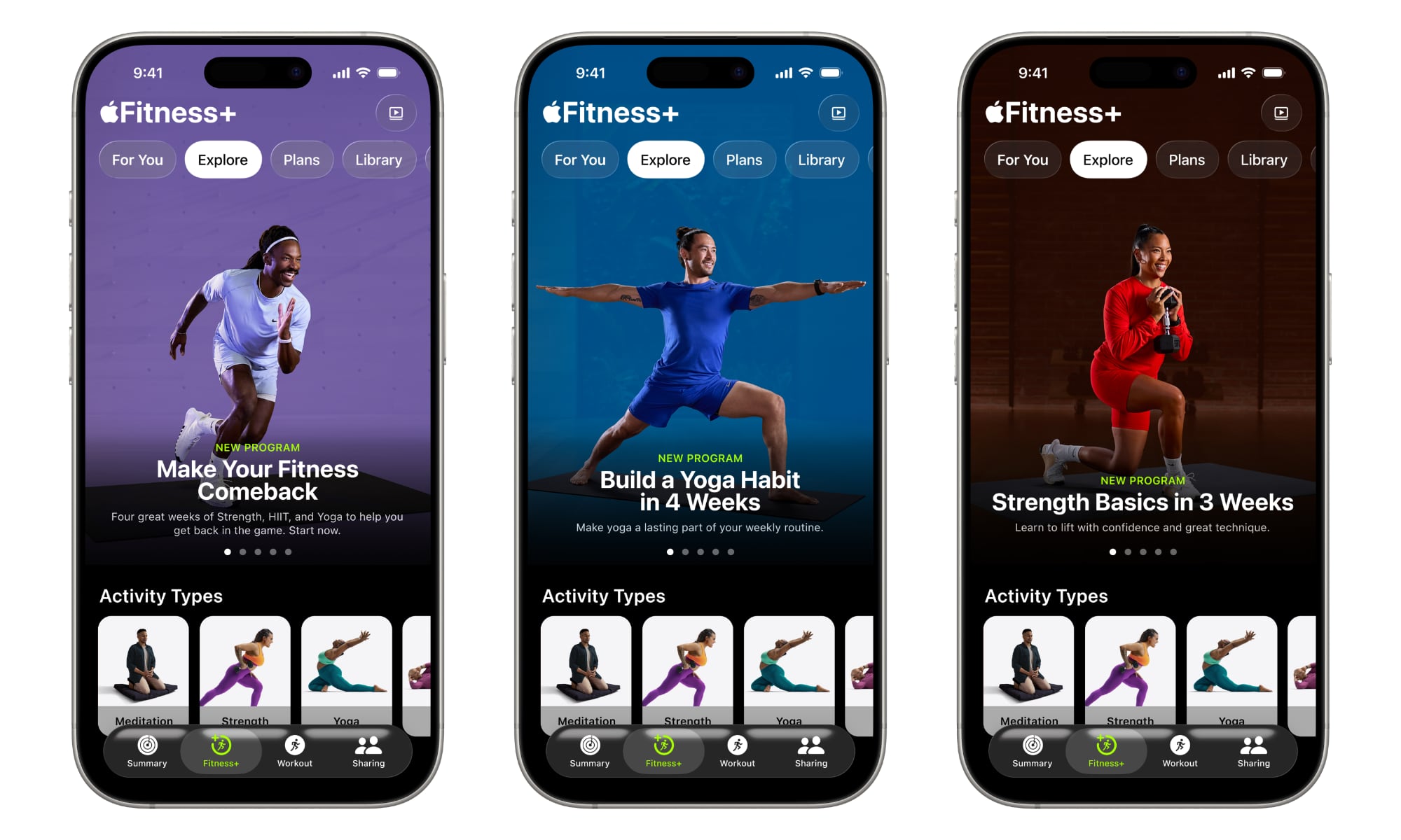 Apple Fitness+ Plans shown on iPhone.