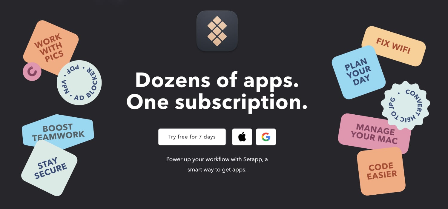 Setapp home page