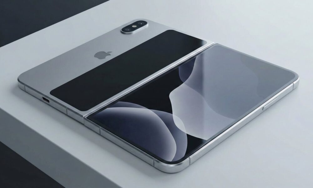 iPhone Fold concept passport style open