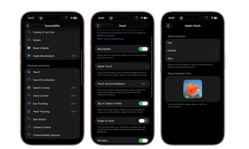 Change Haptic Touch Duration iPhone