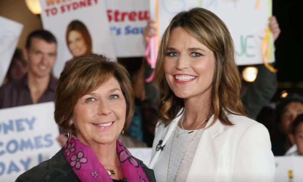 A warm headshot of Savannah Guthrie and Nancy Guthrie smiling together during a public appearance.