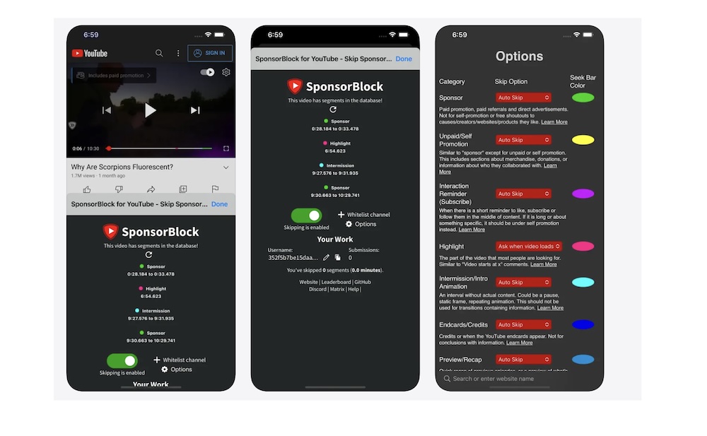 SponsorBlock for Safari App Store