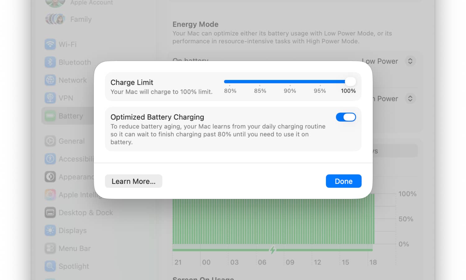 macOS 26.4 Charge Limit 1