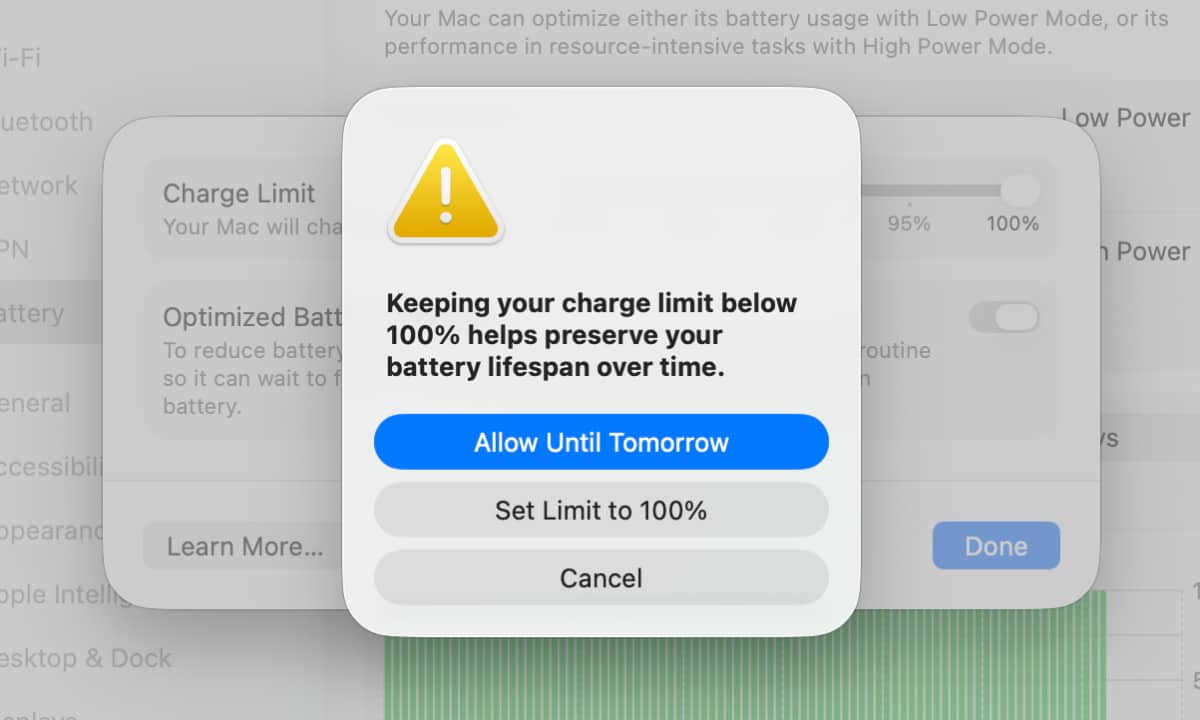macOS 26.4 Charge Limit 2