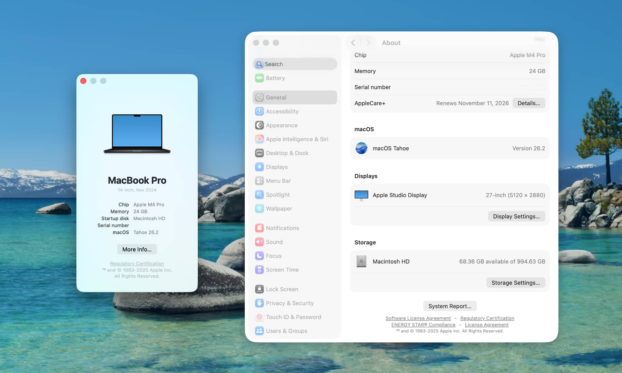 macOS Tahoe System Report