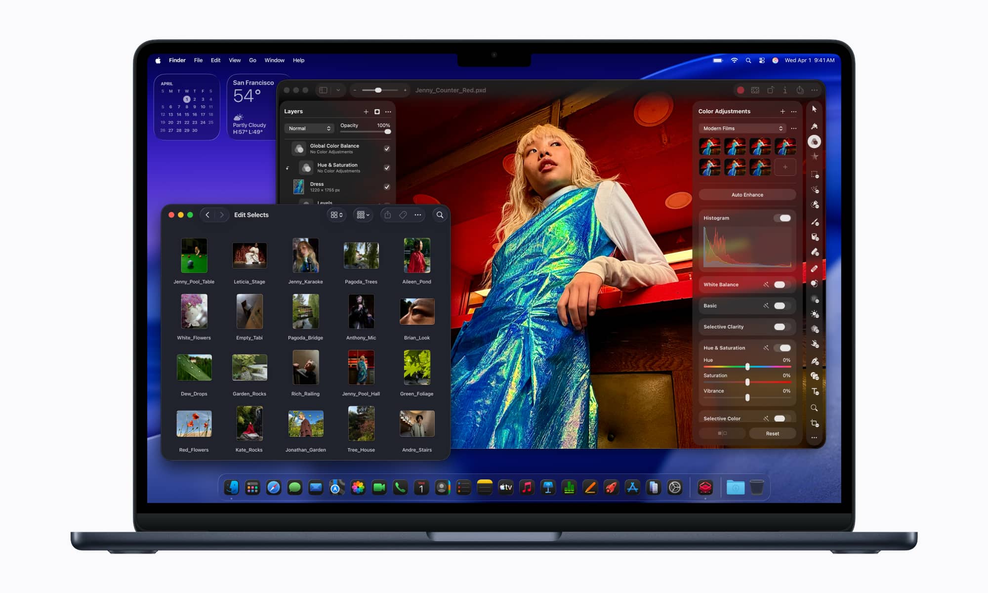 Apple MacBook Air Pixelmator Pro and Finder with Photos 260303