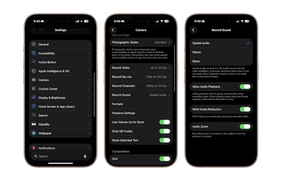 Audio Zoom on iPhone iOS 26.4