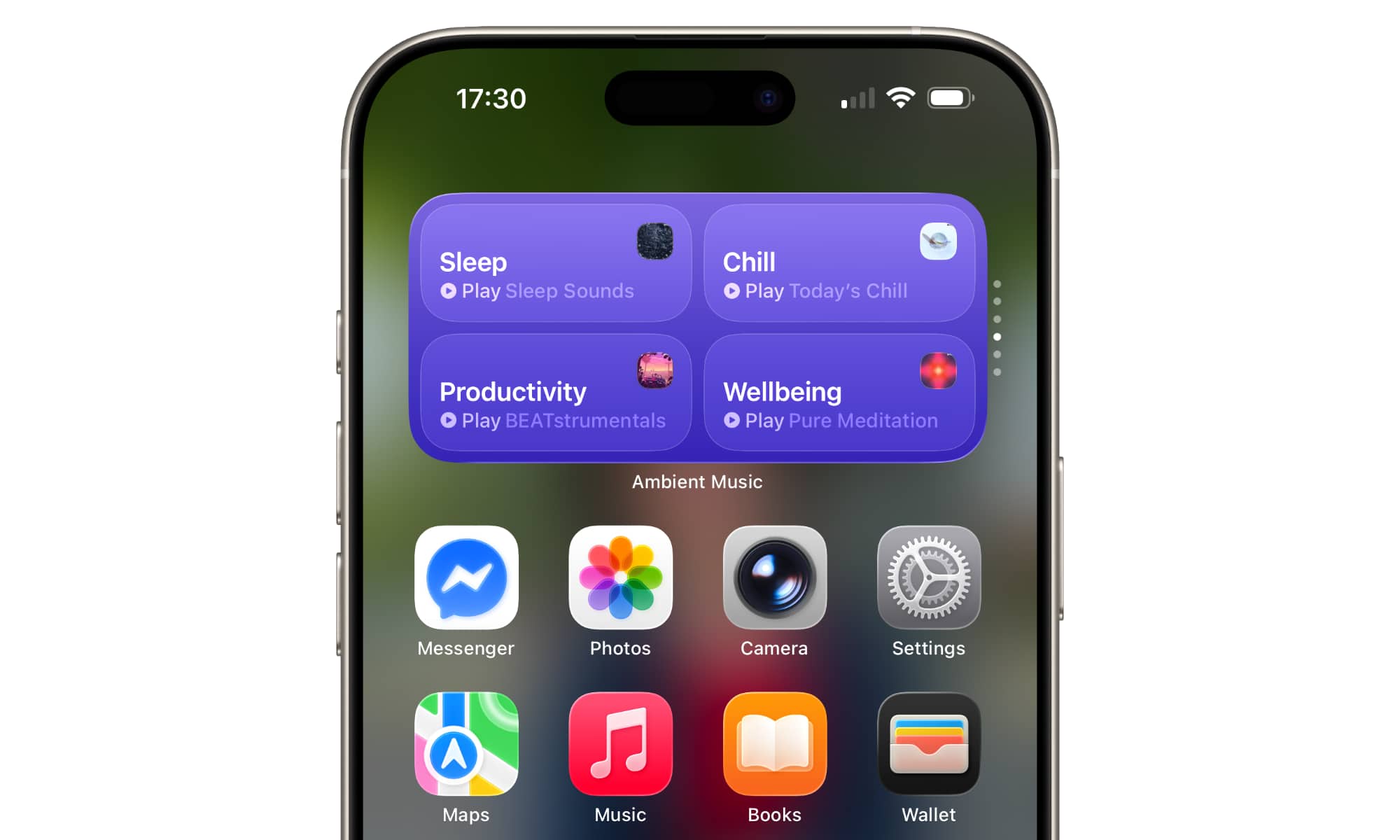 iPhone Showing Ambient Music Widget in iOS 26.4.