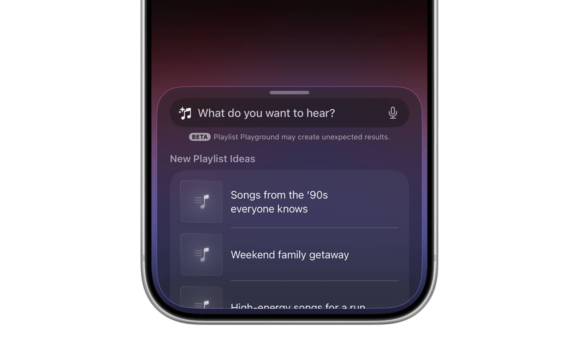 iOS 26.4 Playlist Playground prompt