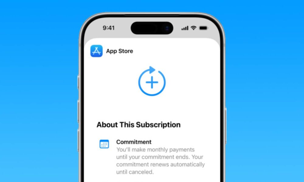 App Store monthly subscription 12 month commitment hero
