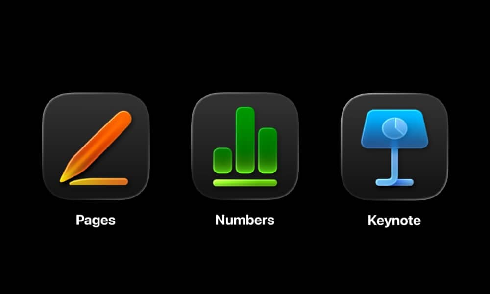 Apple Creator Studio Pages Numbers Keynote icons