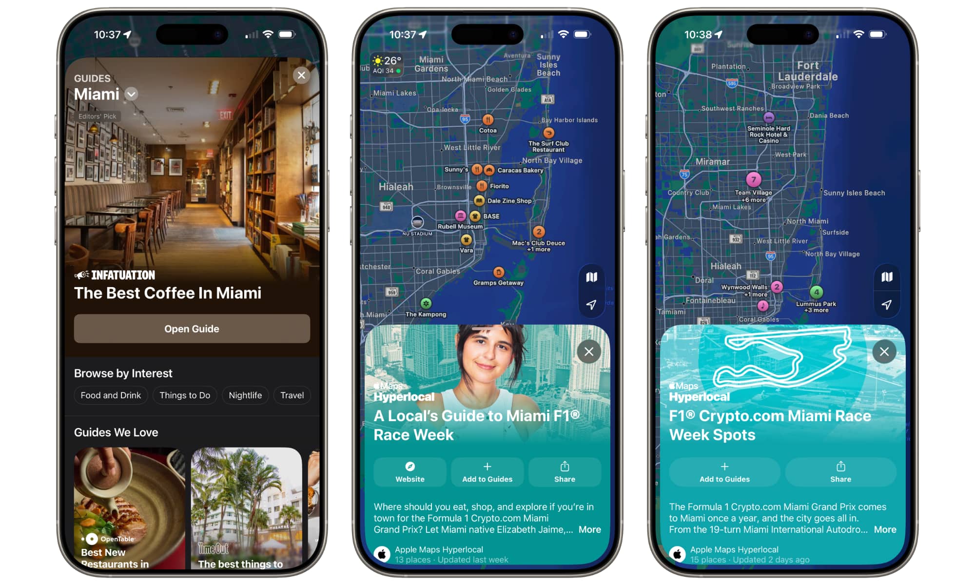 Apple Maps F1 Miami Guides