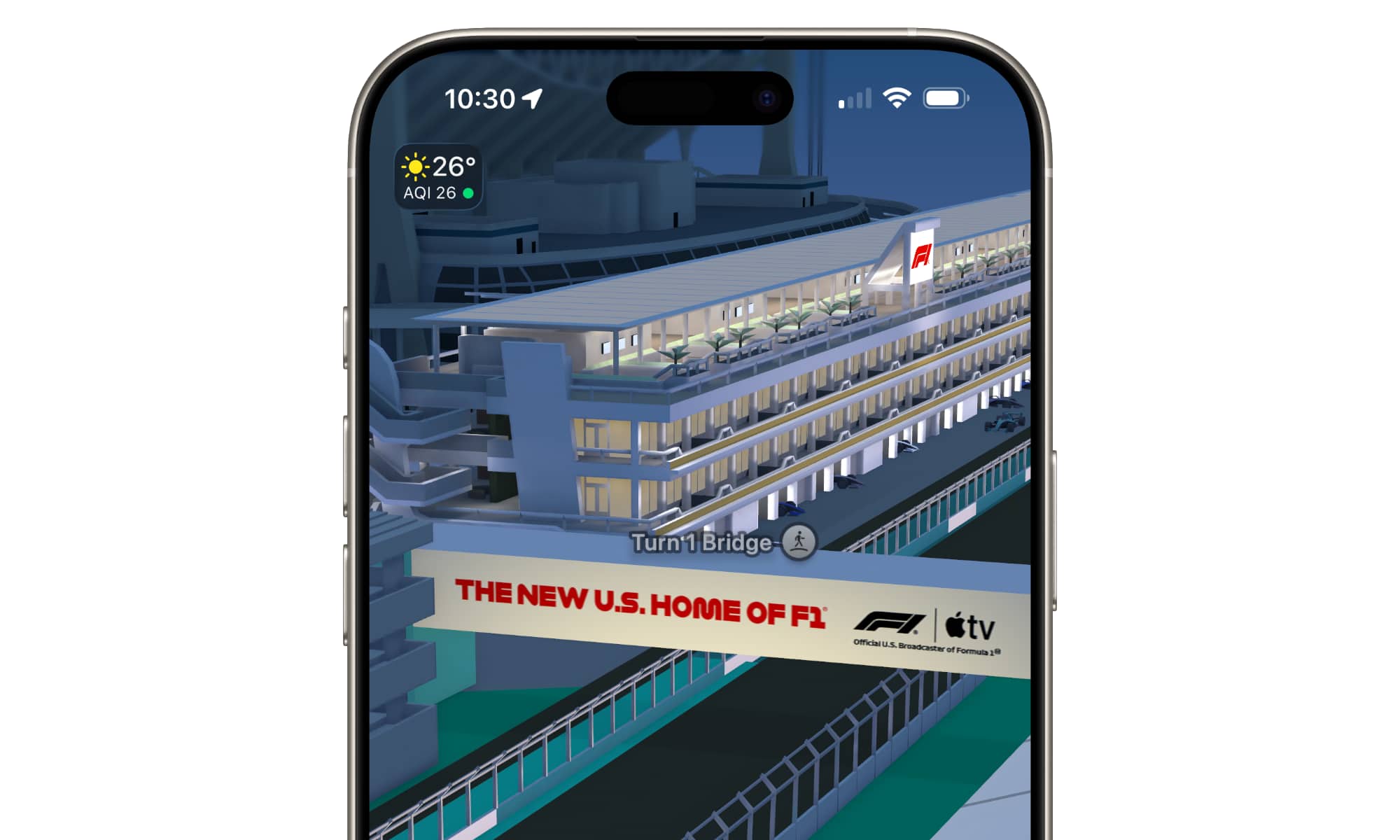 Apple Maps F1 Miami banner