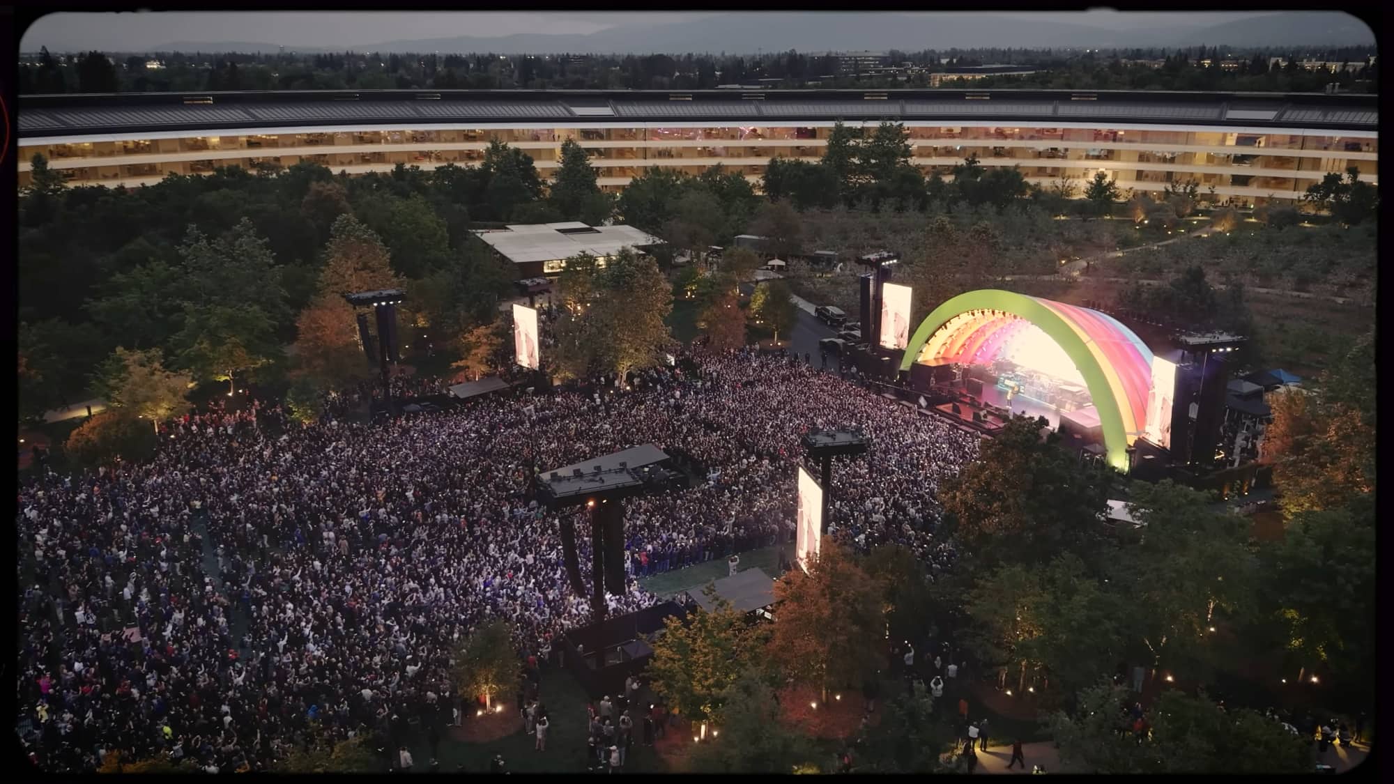 Apple Park 50th Anniversary Concert overhead view