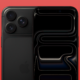 Concept image of a black iPhone 17 Pro against a red gradient background.