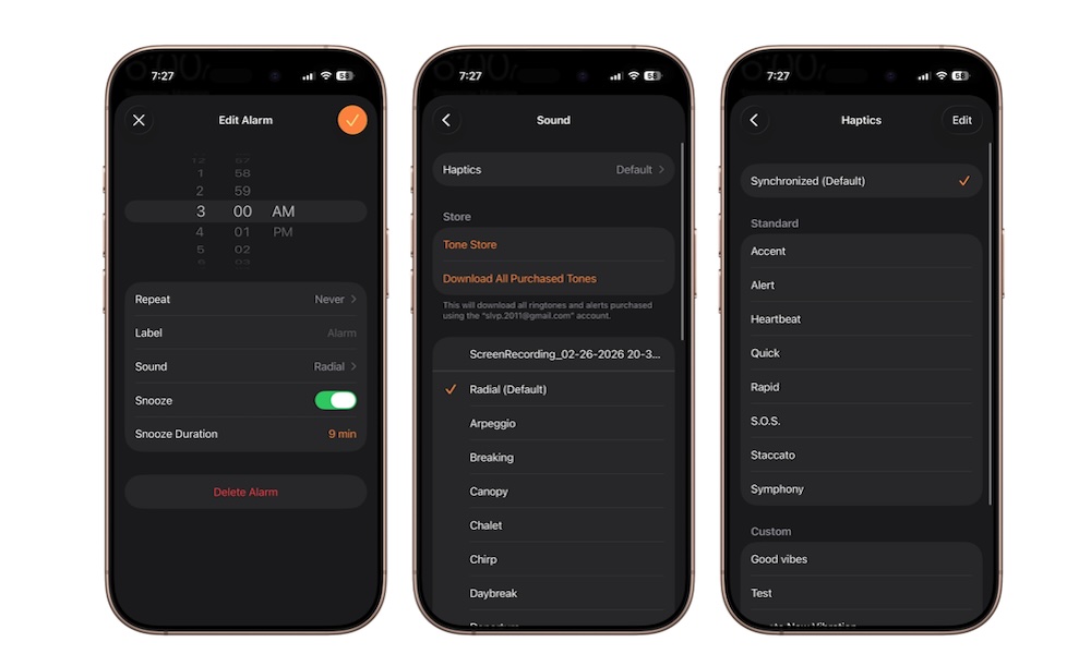 Change Alarm Default Haptics on iPhone