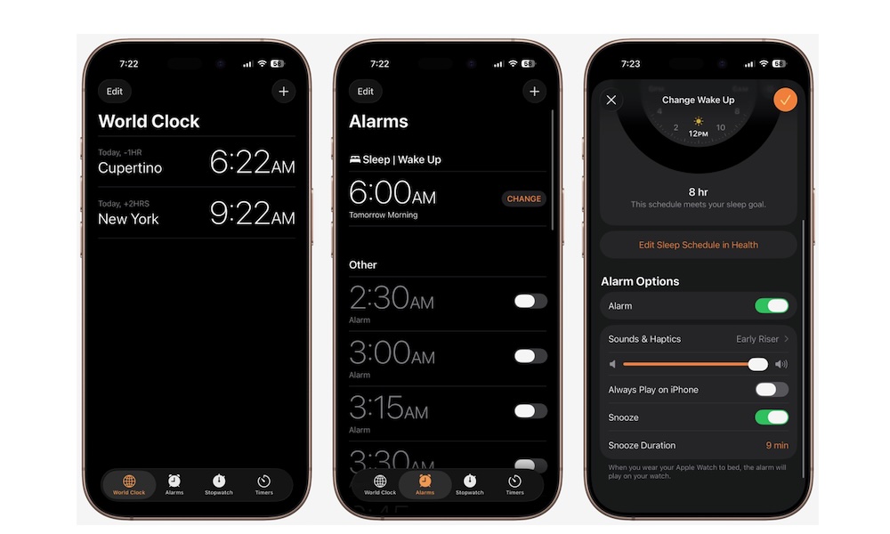 Change Sleep Schedule Alarm Volume iPhone