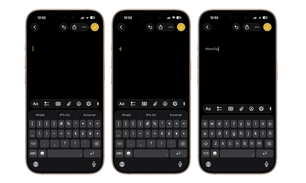 Create Tags in Notes app iPhone