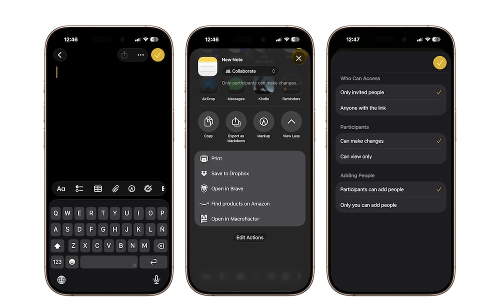 How to Share Notes and Folders Notes app iPhone
