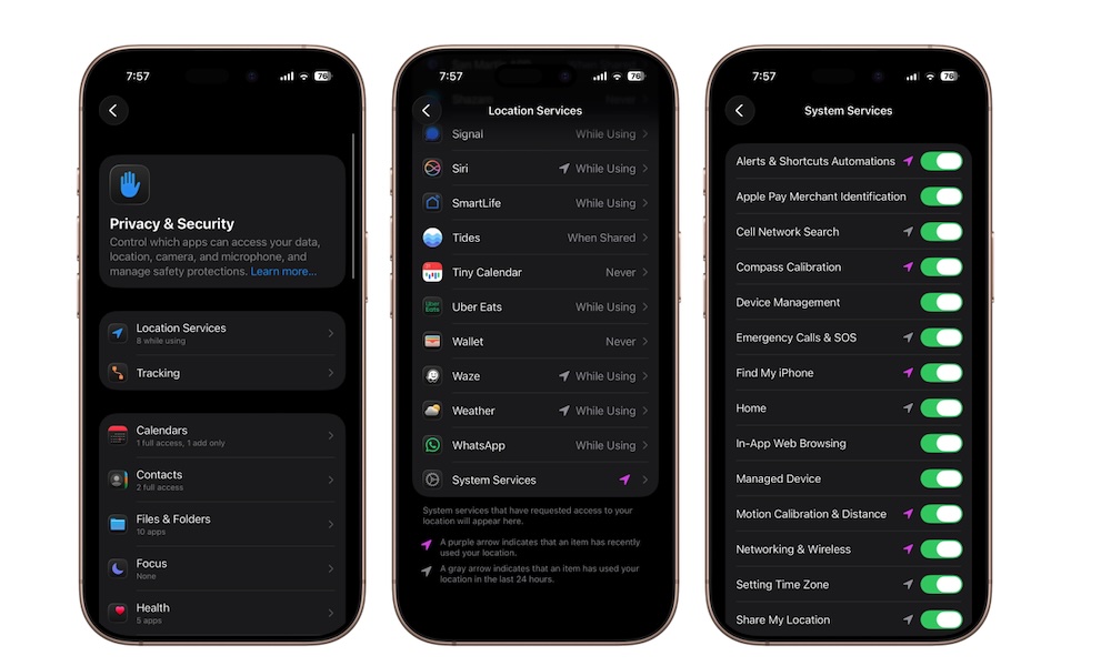 Manage System Services on iPhone