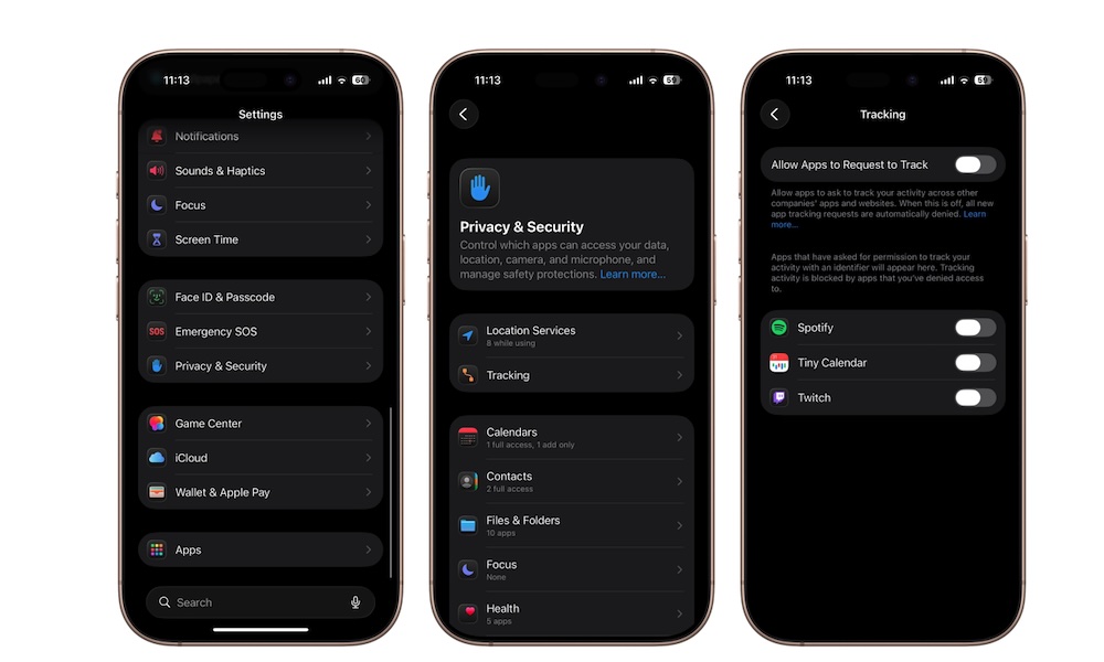 Turn Off Tracking Requests from apps on iPhone