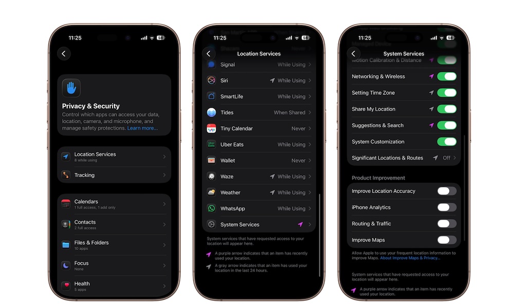 Turn off Significant Locations and Routes on iPhone