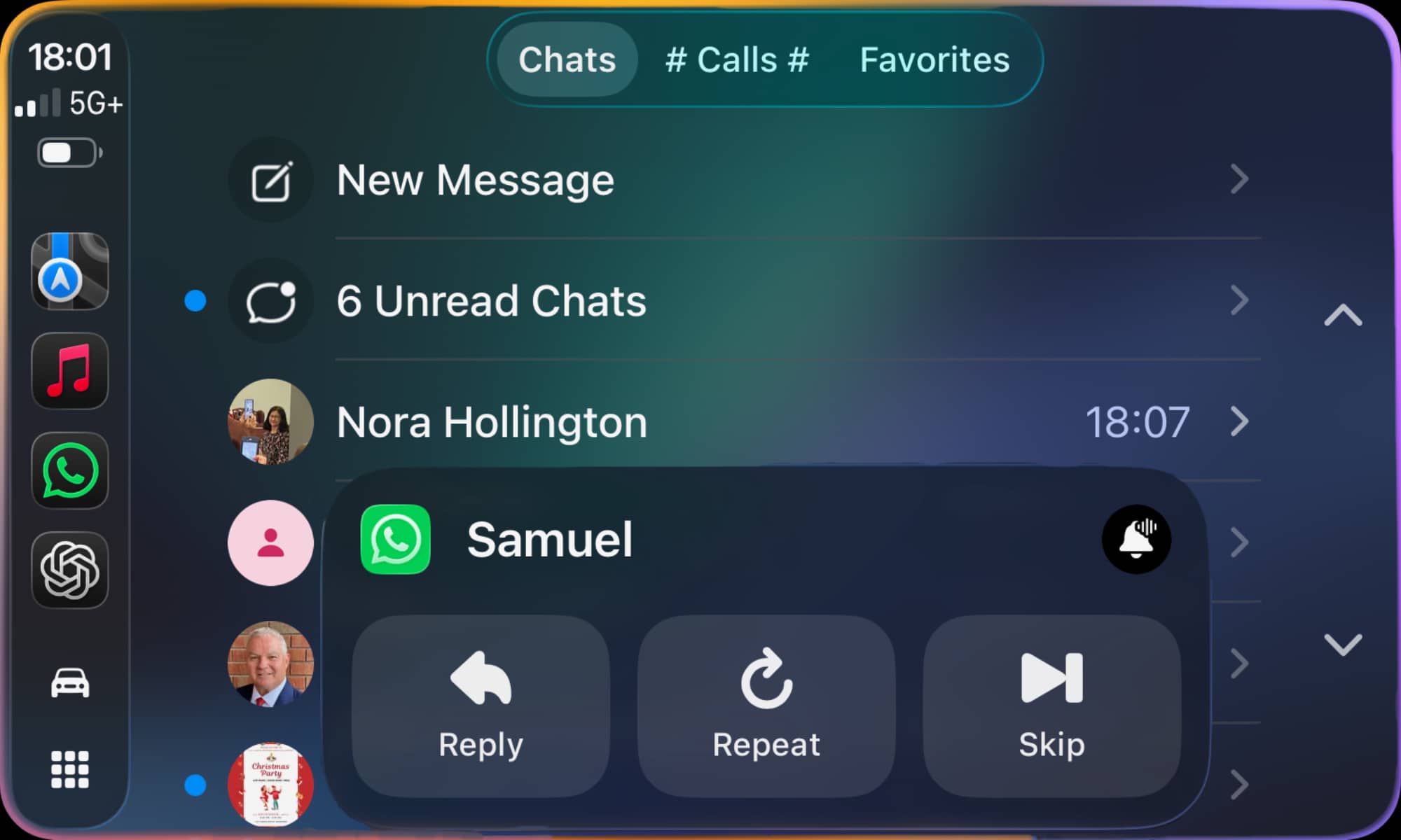 WhatsApp CarPlay read messages