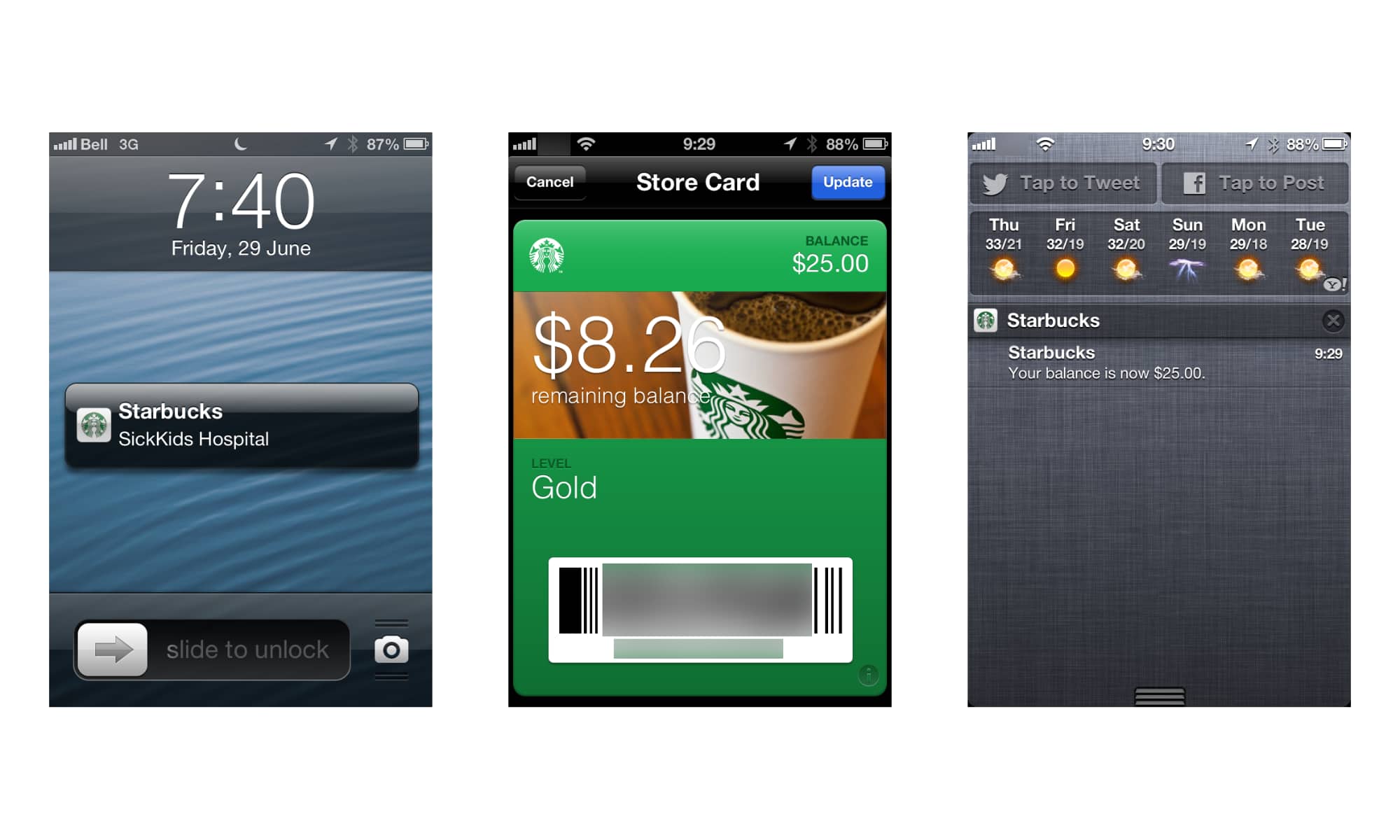 Apple Passbook Starbucks 2012