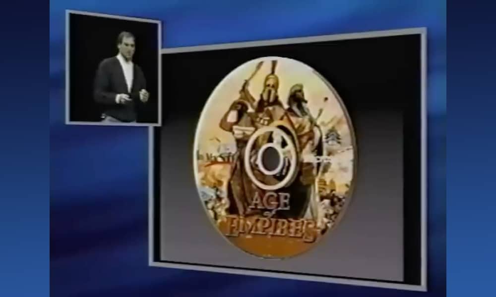 Steve Jobs announcing Age of Empires for Mac at Macworld 1999