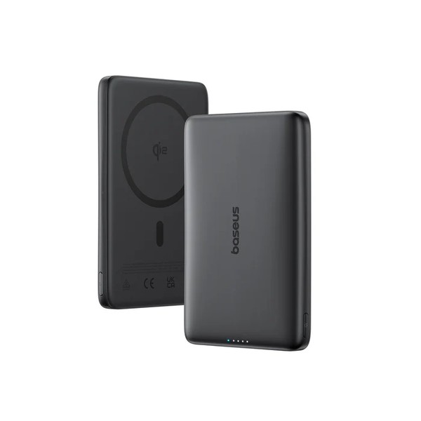 The black variant of the Baseus Picogo 10,000 mAh Qi2 magnetic wireless portable charger.