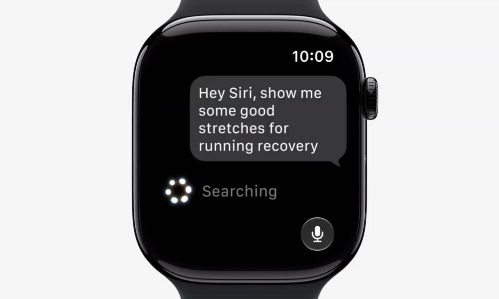 Apple Watch showing Siri AI request in watchOS 27.