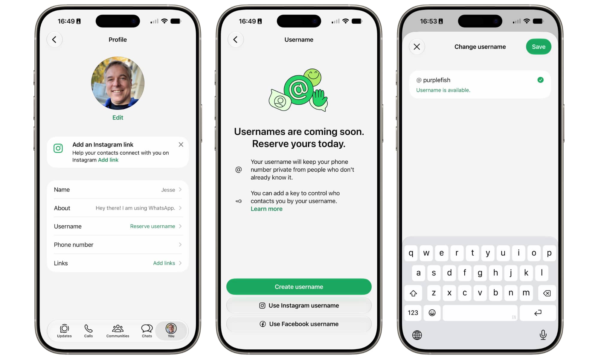 WhatsApp reserve username 1
