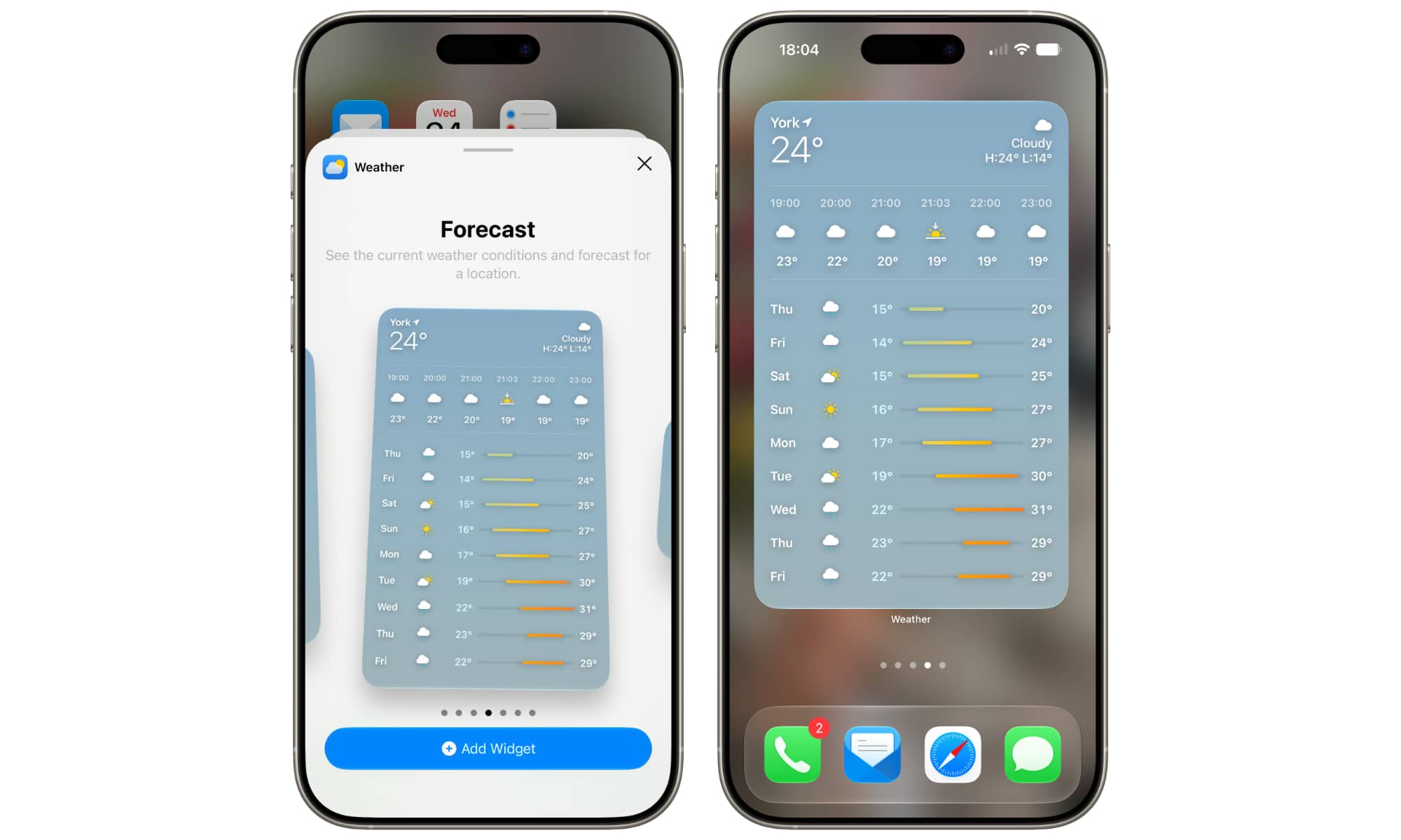 iOS 27 beta 2 Apple Weather XL widget