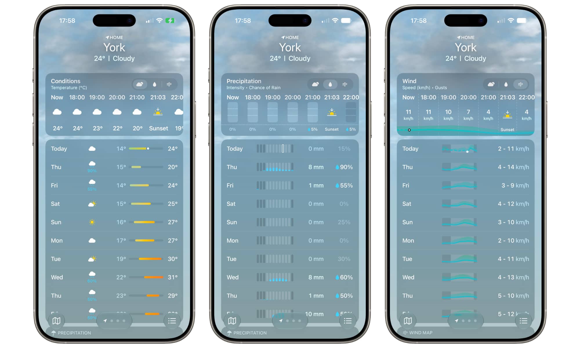 iOS 27 beta 2 Apple Weather conditions charts