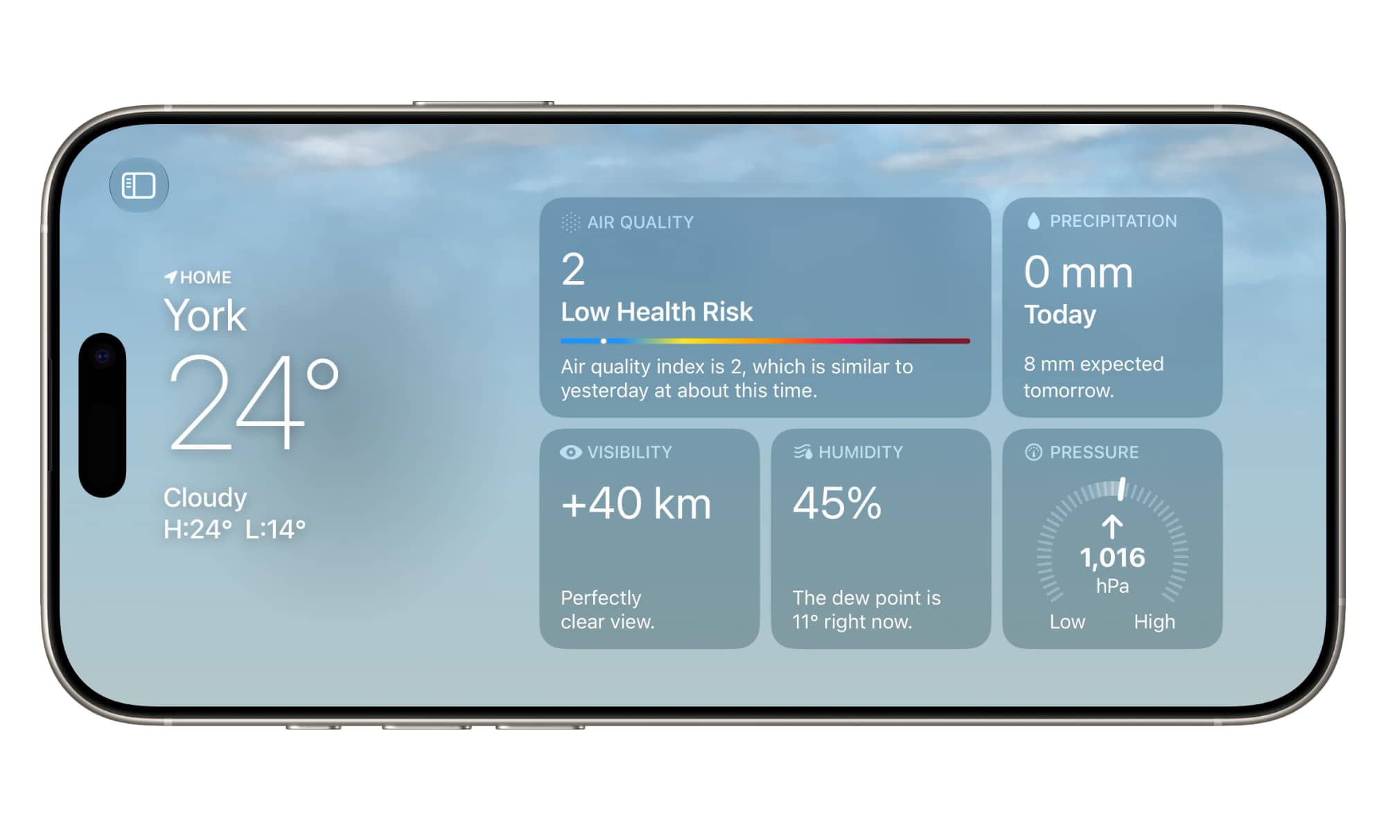 iOS 27 beta 2 Apple Weather landscape view
