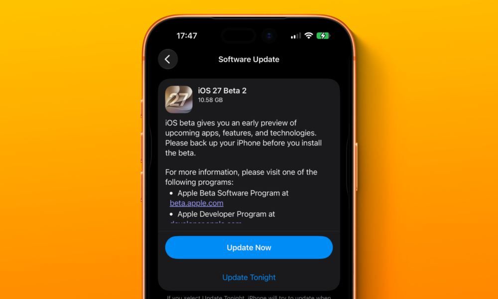iOS 27 developer beta 2 hero