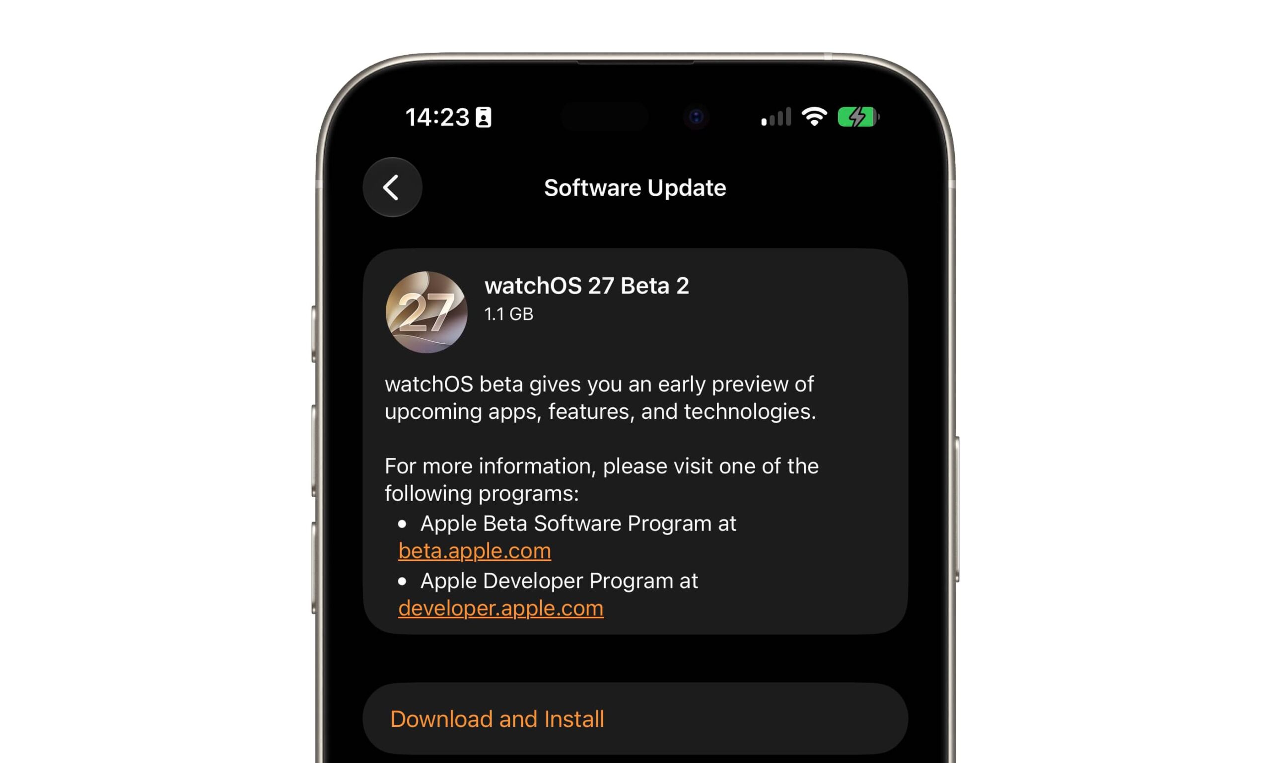 watchOS 27 beta 2