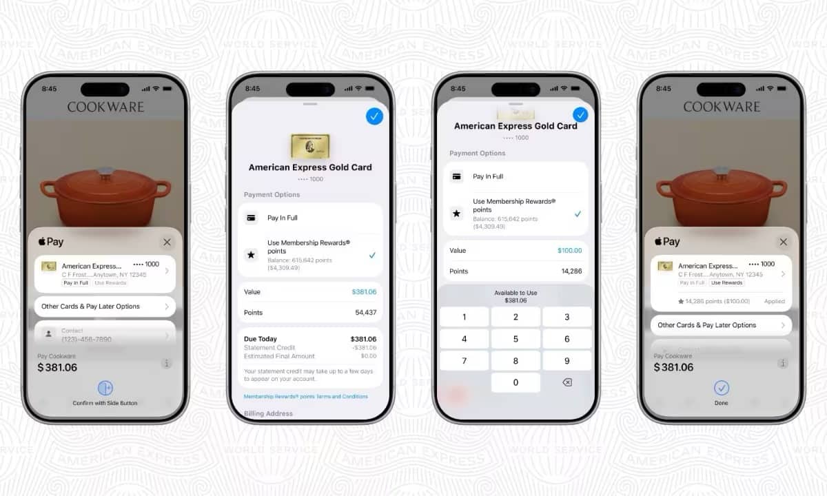 AMEX rewards points Apple Pay